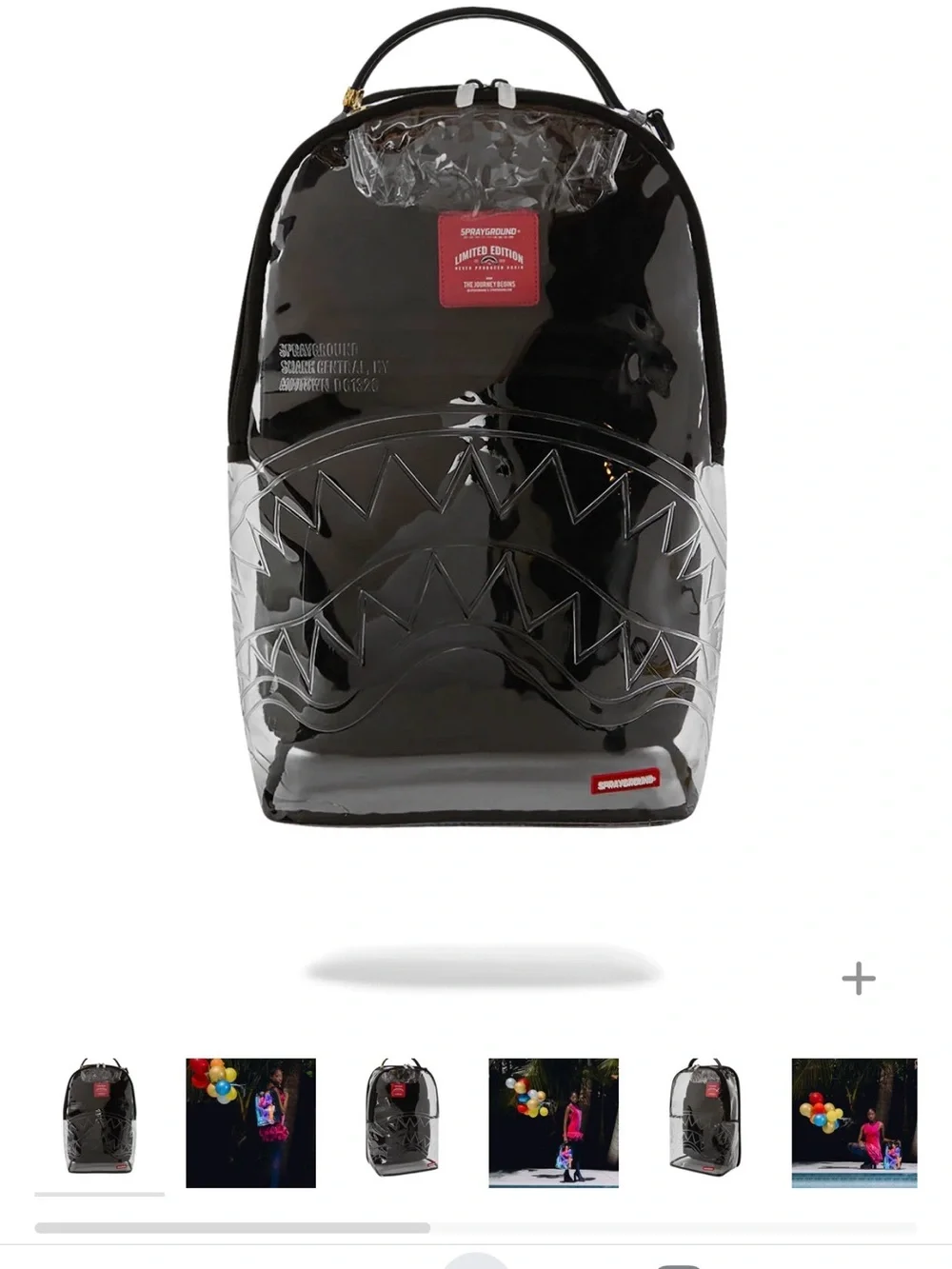 Sprayground SHARK CENTRAL - CLEAR BACKPACK